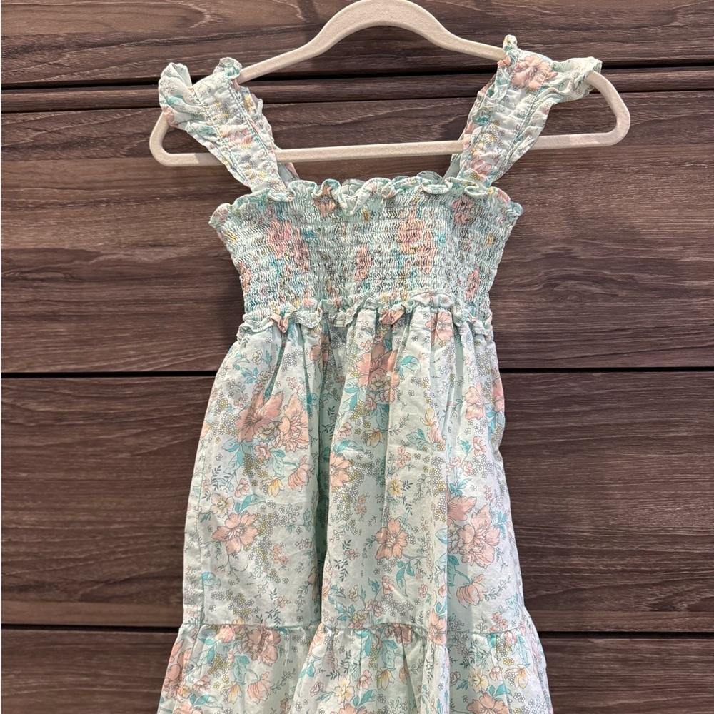 Janie and Jack Pastel Floral Dress with Ruffle Straps
